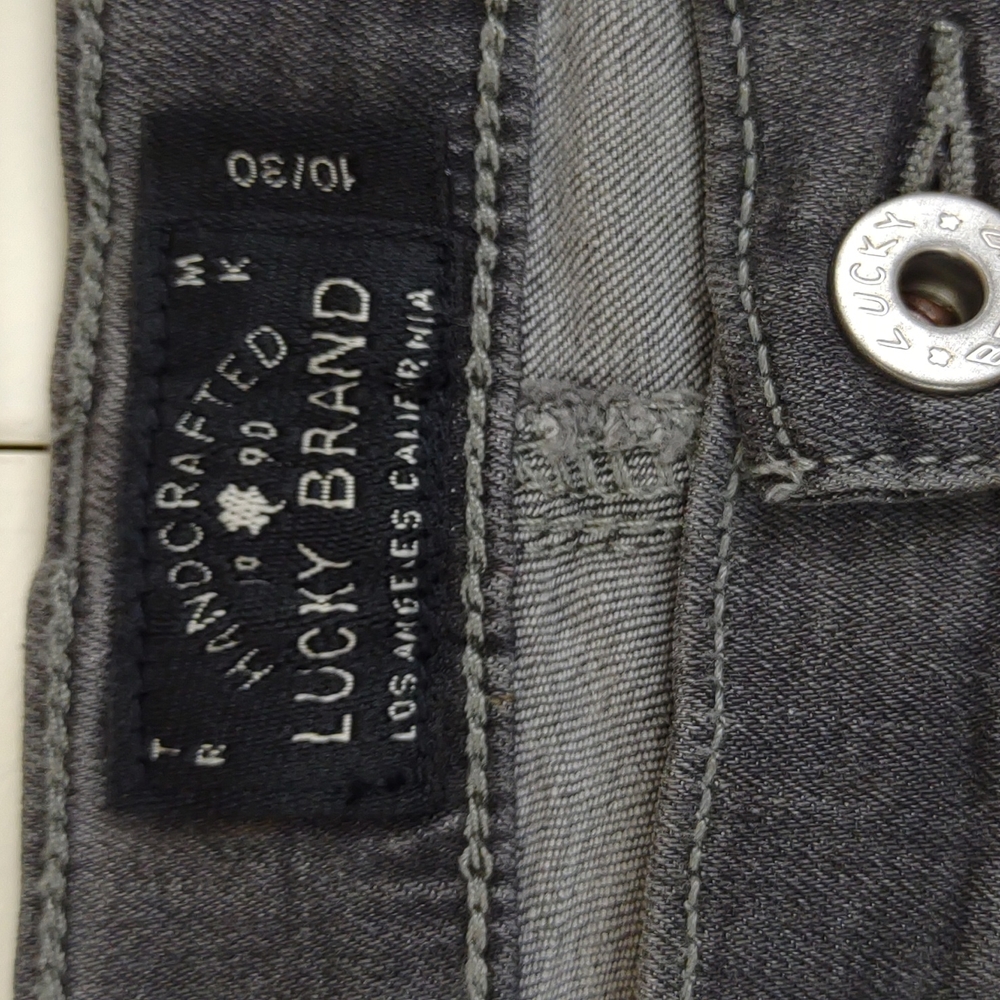 Lucky Brand Brooke Legging Jean Midrise Grey Distressed Super Stretch NWT - Picture 3 of 16